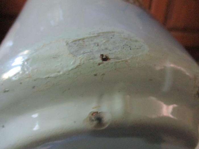 LARGE VINTAGE ENAMEL JUG PLUS SOAP DISH MADE IN POLAND