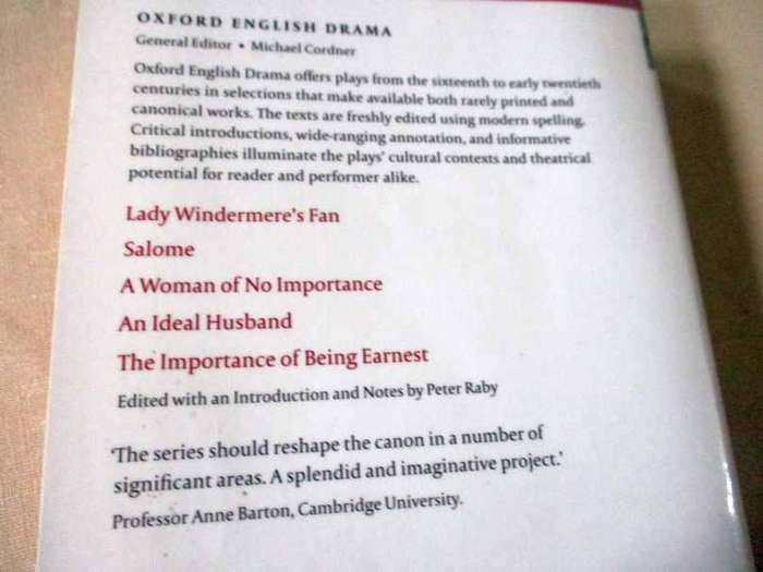 THE IMPORTANCE OF BEING EARNEST and Other Plays - OXFORD WORLD'S CLASSICS
