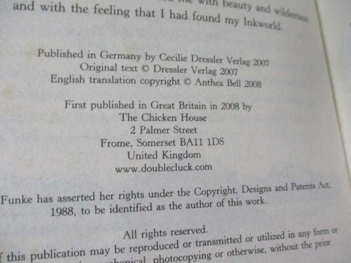 INKDEATH -  CORNELIA FUNKE - THE GREAT FINALE TO THE INKHEART TRILOGY