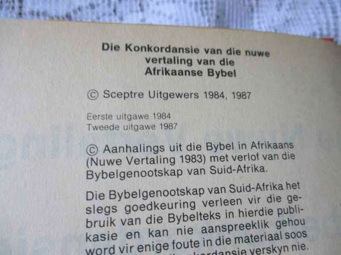 DIE NUWE VERTALING BYBEL KONKORDANSIE - DAVID V CINAMON