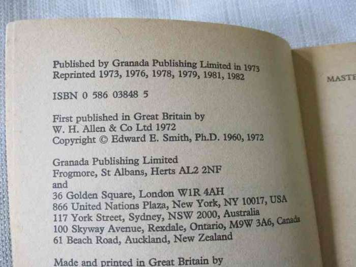 MASTERS OF THE VORTEX - E.E. DOC SMITH'S CLASSIC LENSMAN SERIES - PANTHER SCIENCE FICTION