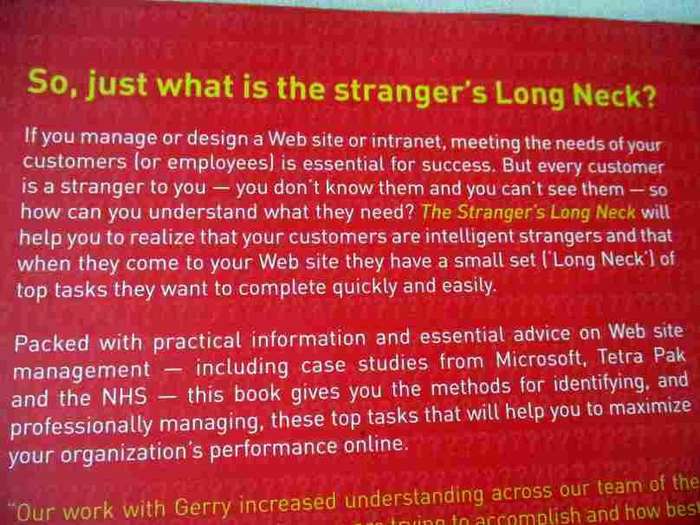 THE STRANGER'S LONG NECK - HOW TO DELIVER WHAT YOUR CUSTOMERS REALLY WANT ONLINE - GERRY McGOVERN