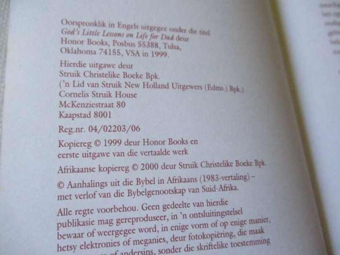 GOD SE LESSE VIR DIE LEWE VIR PA'S - STRUIK CHRISTELIKE BOEKE
