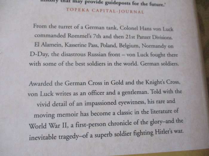 PANZER COMMANDER - THE MEMOIRS OF COLONEL HANS VON LUCK