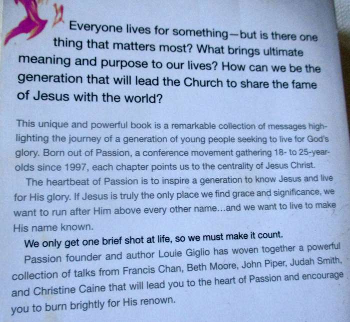 PASSION - THE BRIGHT LIGHT OF GLORY - LOUIE GIGLIO