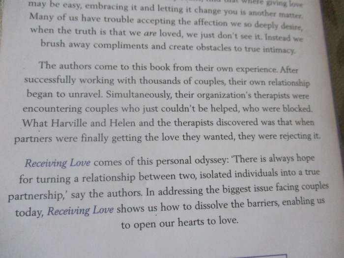 RECEIVING LOVE TRANSFORM YOUR RELATIONSHIP BY LETTING YOURSELF BE LOVED - HARVILLE HENDRIX