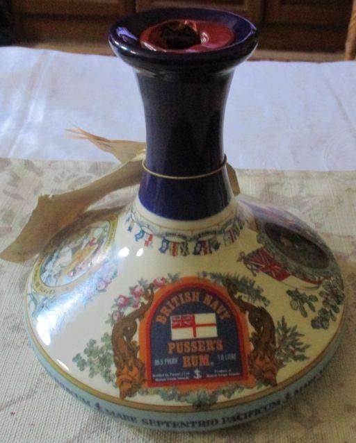 VINTAGE WADE STAFFORDSHIRE BRITISH NAVY PUSSERS RUM -FULL DECATER - ADMIRAL LORD NELSON NAVY