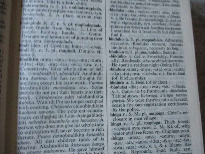 SHONA DICTIONARY