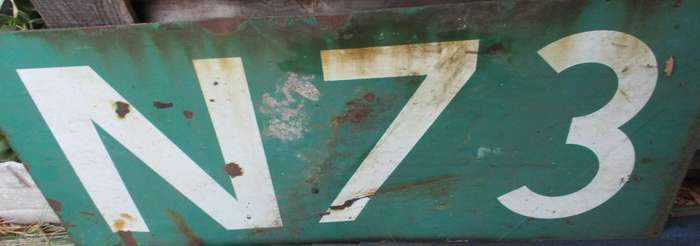 N 73 METAL \ ENAMEL? ROAD SIGN  86CM X 40CM