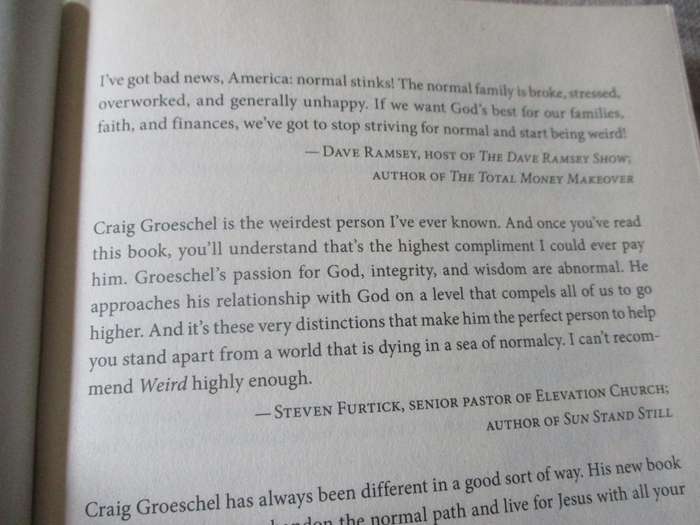 WEIRD - BECAUSE NORMAL IS NOT WORKING - CRAIG GROESCHEL