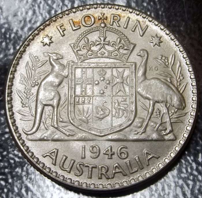 Australia Florin 1946 - aUNC condition