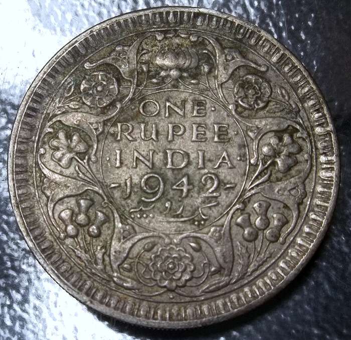 British India 1 Rupee 1942