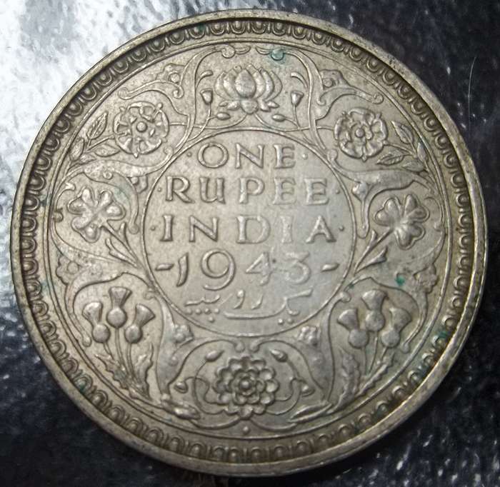 British India 1 Rupee 1943
