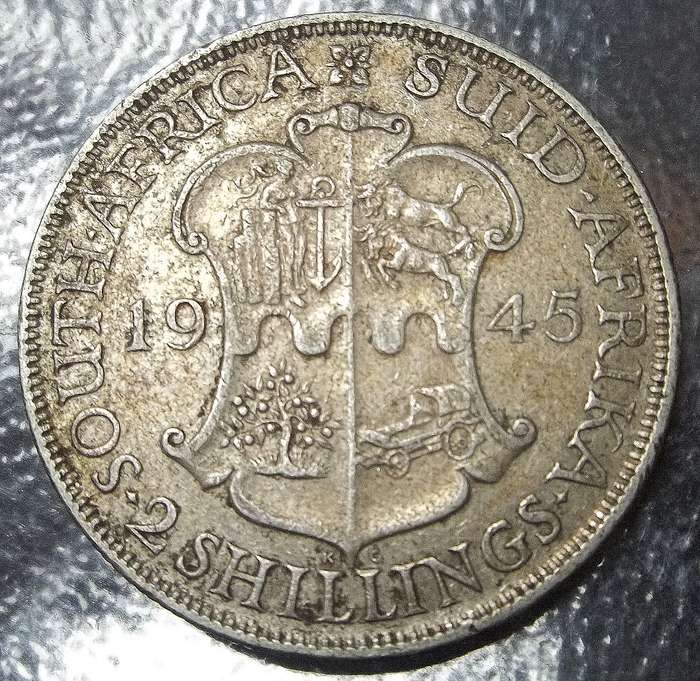 Union 2 Shillings 1945 - Nice condition