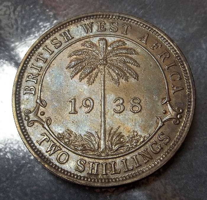 British West Africa 2 Shillings 1938KN - UNC condition