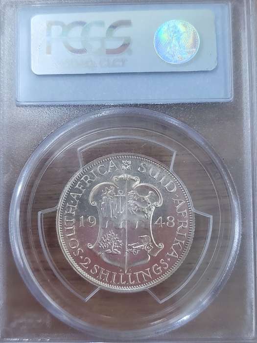 Union 1948 Two Shillings - PCGS PR67: Only 4 in Higher Grade at NGC - Low Mintage: 1120