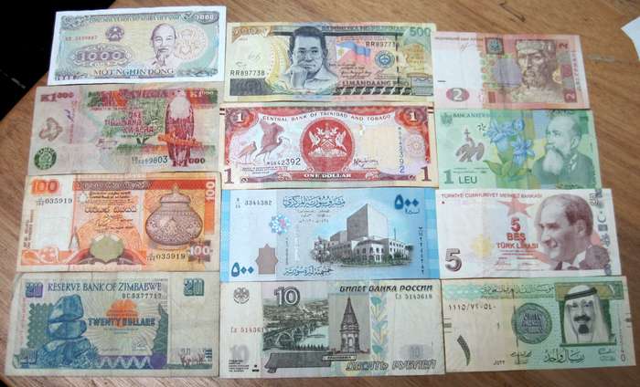 Lot of 12 International bank notes
