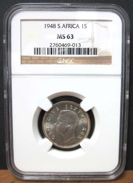 SA Union 1 Shilling 1948 - NGC MS63