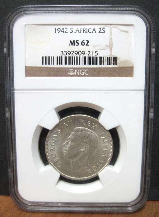 SA Union Two Shillings 1942 - NGC MS62