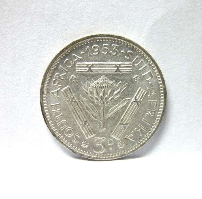 SA Union Threepence 1953 - aUNC condition