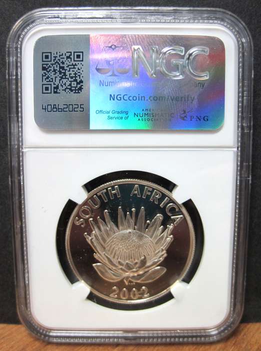 RSA 1 Rand 2002 - FOOTBALL - NGC MS66