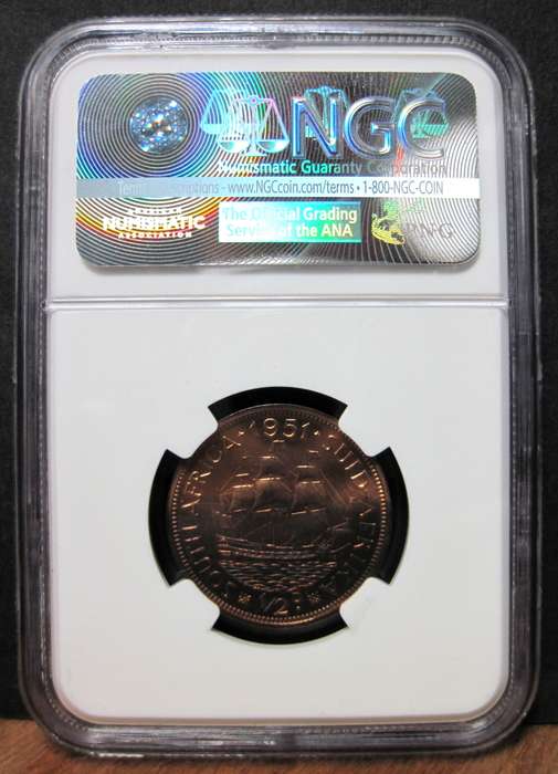 SA Union 1/2 Penny 1951 - NGC PF64RB