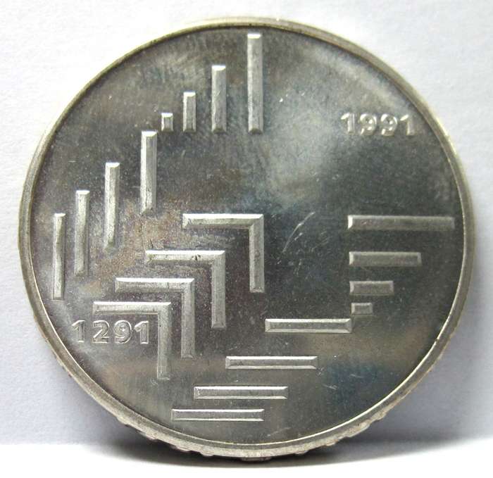 Switzerland 20 Francs 1991 '700yrs Swiss Confederation' Proof coin