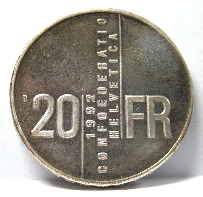 Switzerland 20 Francs 1992 'Gertrud Kurz' Proof coin