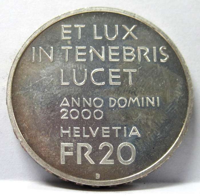 Switzerland 20 Francs 2000 'Lumen Christi' Proof coin