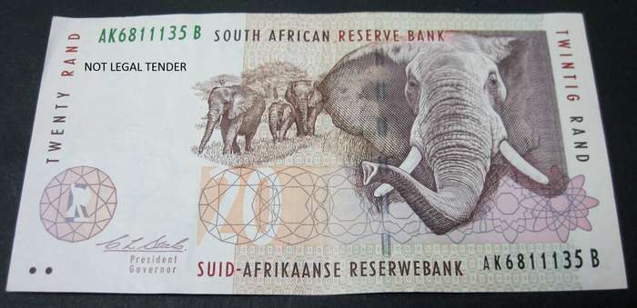 RSA 20 Rand mid 1990's(C Stals 2nd Issue) - F+ to VF condition - more than one available