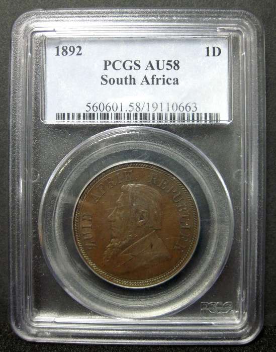 ZAR Penny 1892 - PCGS AU58