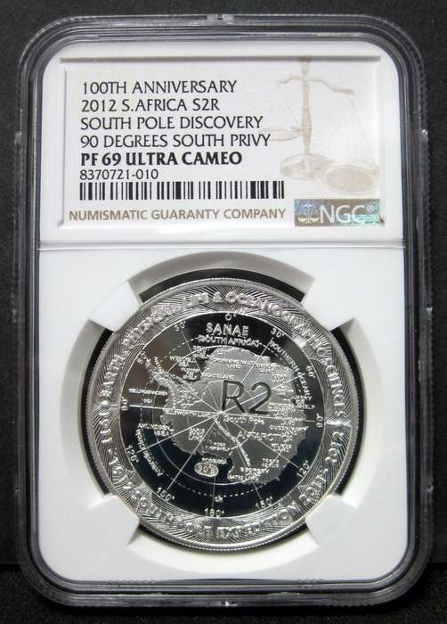 2012 R2 South Pole Discovery with 90' Privy mark - NGC PF69 Ultra Cameo