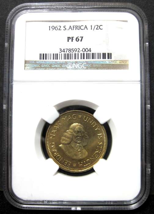 RSA 1/2 Cent 1962 - NGC PF67 - 1 of 9, only one better