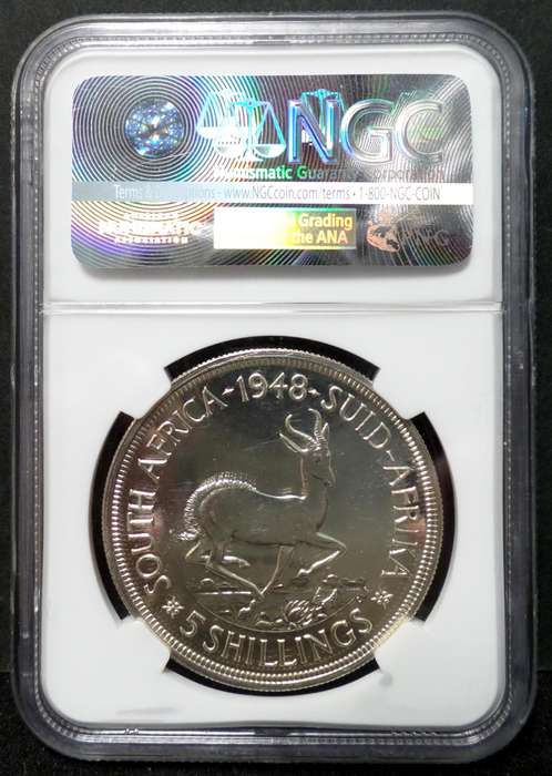 SA Union 5 Shillings 1948 - NGC PF64