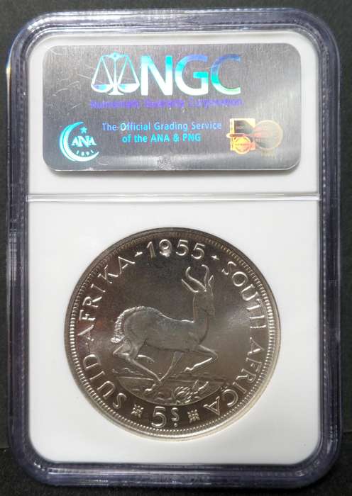 SA Union 5 Shillings 1955 - NGC PF65