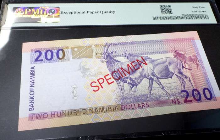 Namibia 200 Dollars ND(1996) - PMG 64 UNC *SPECIMEN*