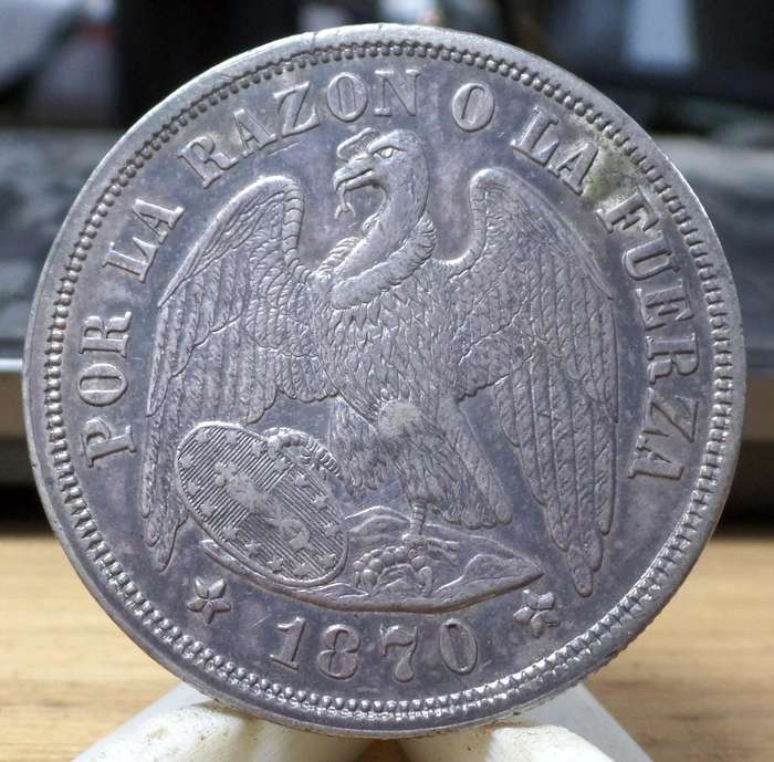 *R1 Auction* Chile 1 Peso 1870 - Nice condition