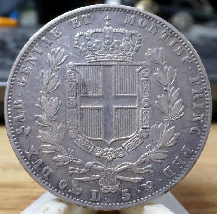 Italian States - Piedmont-Sardinia 5 Lire 1849