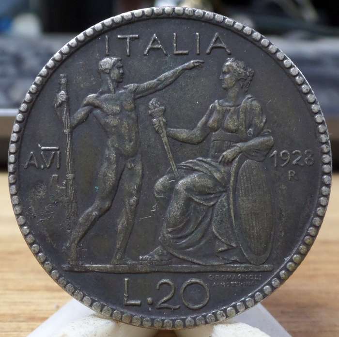 Italy 20 Lire 1928 - *Scarce date*