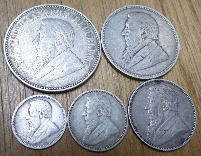 ZAR 1896 - Full set of silver coins