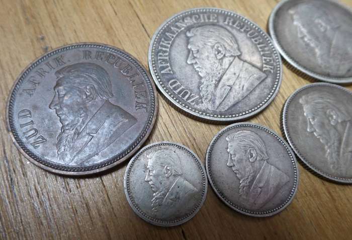 ZAR 1897 - Full set of silver coins with 1898 Penny