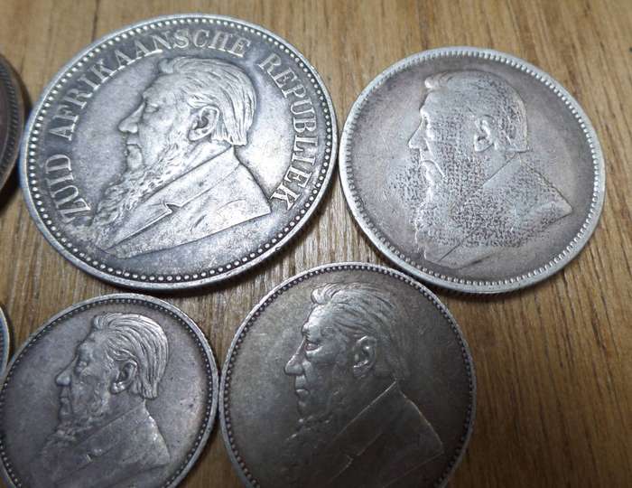 ZAR 1897 - Full set of silver coins with 1898 Penny