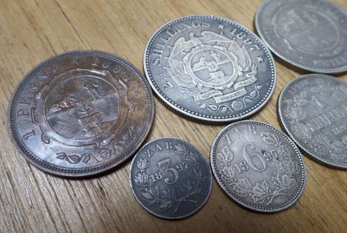 ZAR 1897 - Full set of silver coins with 1898 Penny