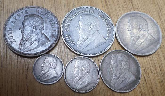 ZAR 1897 - Full set of silver coins with 1898 Penny