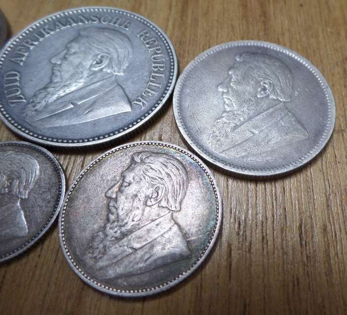 ZAR 1897 - Full set of silver coins with 1898 Penny