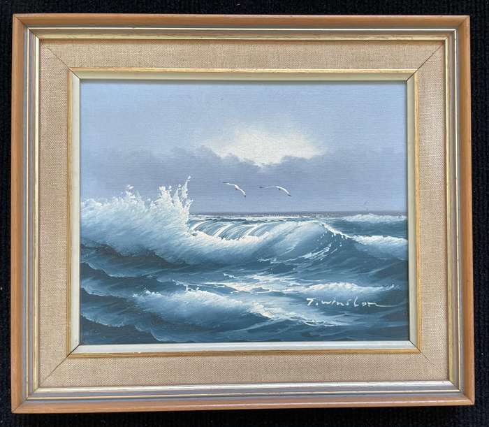ORIGINAL WINSLOM - OIL ON BOARD SEA SCAPE