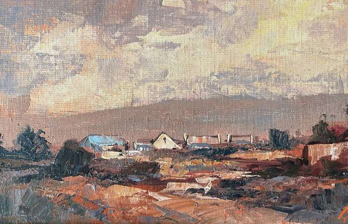 INVESTMENT ART - FAMOUS SA ARTIST ANTON BENZON (1944) ORIGINAL SIGNED OIL ON BOARD IN GOLD FRAME