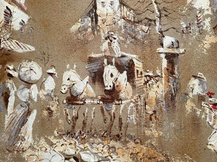 ORIGINAL BORIS CHEZAR (1913-2008) OIL/SAND PAINTING