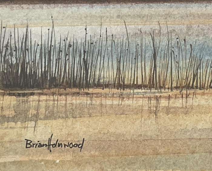 ORIGINAL BRIAN HOLMWOOD "SUNSET" - WATER COLOUR PAINTING BEHIND GLASS