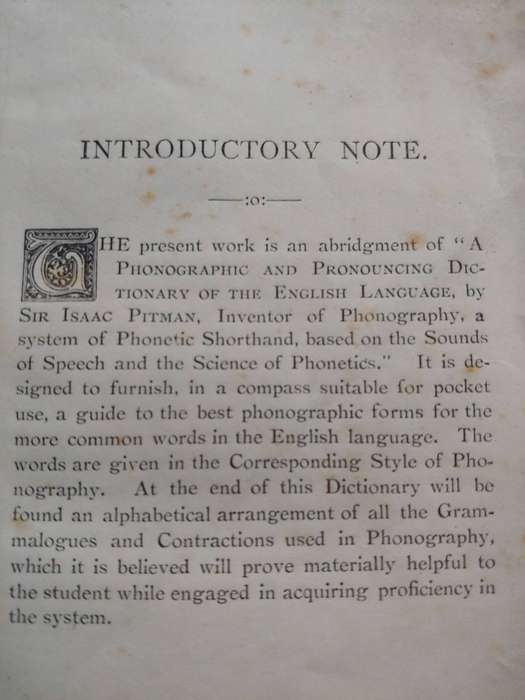 ANTIQUE PITMAN'S ABRIDGED POCKET DICTIONARY